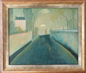 Schilderij 869 Ruelle van Hilmar Schäfer, in Frankrijk van een verlaten straat